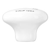 DEDICATED TO GOD COOL  BLACK TEKST KERAMISCHE KNOP (Zijkant)