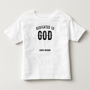 DEDICATED TO GOD COOL BLACK TEKST KINDER SHIRTS