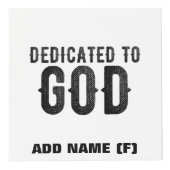 DEDICATED TO GOD COOL BLACK TEKST KUBUS (Voorkant)