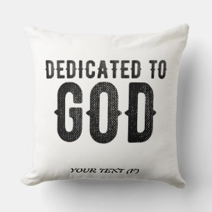 DEDICATED TO GOD COOL BLACK TEKST KUSSEN