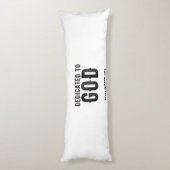 DEDICATED TO GOD COOL BLACK TEKST LICHAAMSKUSSEN (Achterkant (Verticaal))