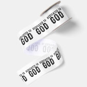 DEDICATED TO GOD COOL BLACK TEKST LINT (Achterkant)