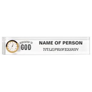 DEDICATED TO GOD COOL BLACK TEKST NAAMBORDJE
