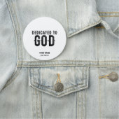 DEDICATED TO GOD  COOL BLACK TEKST NAAMPLAATJE (In situ)