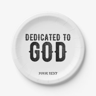 DEDICATED TO GOD COOL BLACK TEKST PAPIEREN BORDJE