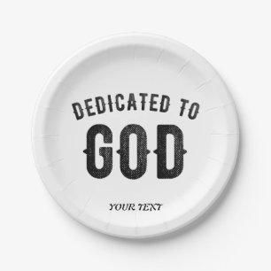 DEDICATED TO GOD COOL  BLACK TEKST PAPIEREN BORDJE