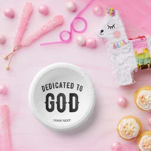 DEDICATED TO GOD COOL  BLACK TEKST PAPIEREN KOMMEN (Feest)