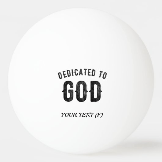 DEDICATED TO GOD COOL  BLACK TEKST PINGPONGBALLEN (Voorkant)