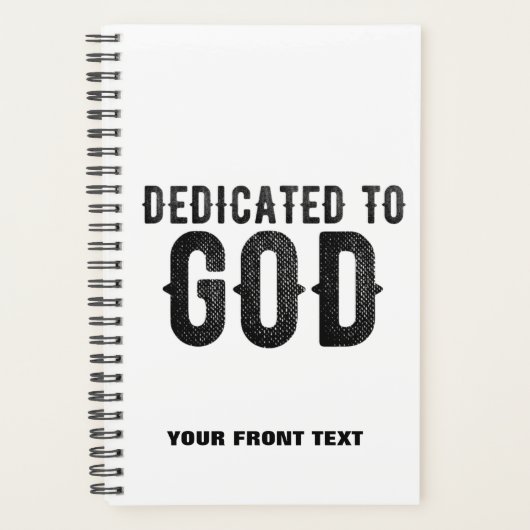 DEDICATED TO GOD COOL BLACK TEKST PLANNER (Voorkant)