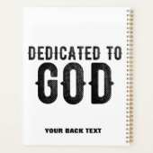 DEDICATED TO GOD  COOL BLACK TEKST PLANNER (Achterkant)