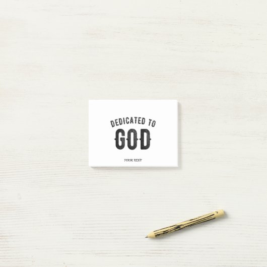 DEDICATED TO GOD COOL  BLACK TEKST POST-IT® NOTES (Op bureau)