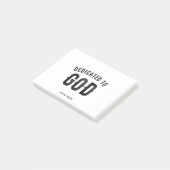 DEDICATED TO GOD COOL BLACK TEKST POST-IT® NOTES (Schuin)