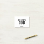 DEDICATED TO GOD  COOL BLACK TEKST POST-IT® NOTES (Op bureau)