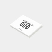 DEDICATED TO GOD  COOL BLACK TEKST POST-IT® NOTES (Schuin)
