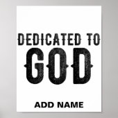 DEDICATED TO GOD COOL BLACK TEKST POSTER (Voorkant)
