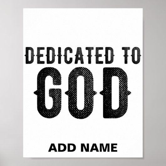 DEDICATED TO GOD COOL BLACK TEKST POSTER (Voorkant)