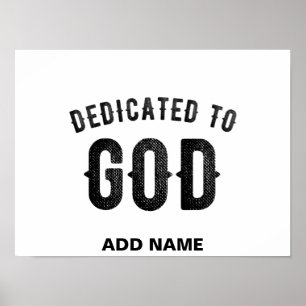DEDICATED TO GOD COOL  BLACK TEKST POSTER