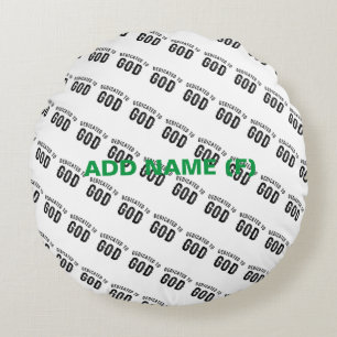 DEDICATED TO GOD COOL  BLACK TEKST ROND KUSSEN