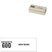 DEDICATED TO GOD  COOL BLACK TEKST 	RUBBERSTEMPEL (Gestempeld)