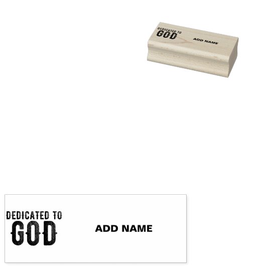 DEDICATED TO GOD  COOL BLACK TEKST 	RUBBERSTEMPEL (Gestempeld)