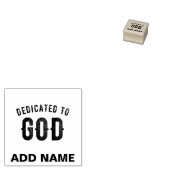 DEDICATED TO GOD COOL  BLACK TEKST 	RUBBERSTEMPEL (Gestempeld)
