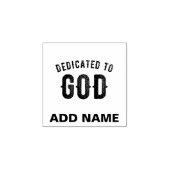 DEDICATED TO GOD COOL  BLACK TEKST 	RUBBERSTEMPEL (Afrduk)