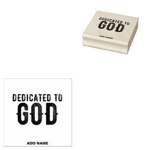 DEDICATED TO GOD  COOL BLACK TEKST 	RUBBERSTEMPEL