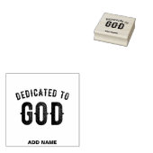 DEDICATED TO GOD COOL  BLACK TEKST 	RUBBERSTEMPEL (Gestempeld)