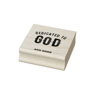 DEDICATED TO GOD COOL  BLACK TEKST 	RUBBERSTEMPEL