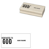 DEDICATED TO GOD  COOL BLACK TEKST 	RUBBERSTEMPEL (Gestempeld)