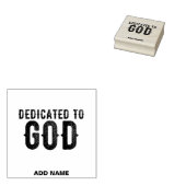 DEDICATED TO GOD  COOL BLACK TEKST 	RUBBERSTEMPEL (Gestempeld)