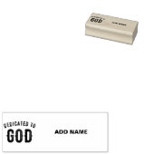 DEDICATED TO GOD COOL  BLACK TEKST 	RUBBERSTEMPEL (Gestempeld)