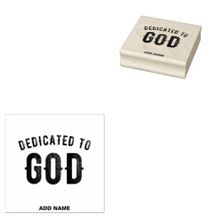 DEDICATED TO GOD COOL BLACK TEKST RUBBERSTEMPEL