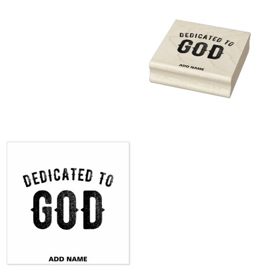 DEDICATED TO GOD COOL  BLACK TEKST 	RUBBERSTEMPEL (Gestempeld)