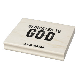DEDICATED TO GOD  COOL BLACK TEKST 	RUBBERSTEMPEL