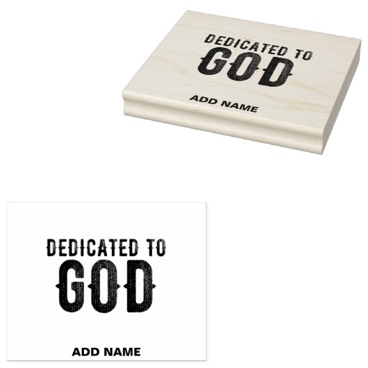 DEDICATED TO GOD  COOL BLACK TEKST 	RUBBERSTEMPEL (Gestempeld)