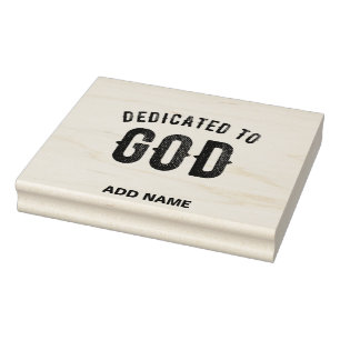 DEDICATED TO GOD COOL BLACK TEKST RUBBERSTEMPEL