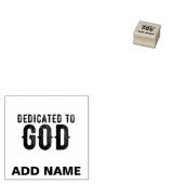 DEDICATED TO GOD  COOL BLACK TEKST 	RUBBERSTEMPEL (Gestempeld)