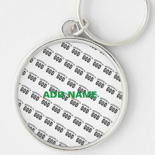 DEDICATED TO GOD COOL  BLACK TEKST SLEUTELHANGER