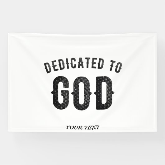 DEDICATED TO GOD COOL BLACK TEKST SPANDOEK (Horizontaal)