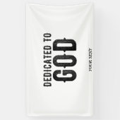 DEDICATED TO GOD  COOL BLACK TEKST SPANDOEK (Verticaal)