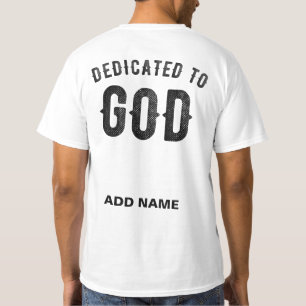 DEDICATED TO GOD COOL  BLACK TEKST T-SHIRT
