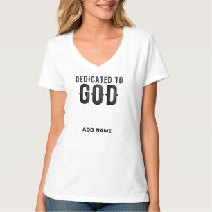 DEDICATED TO GOD  COOL BLACK TEKST T-SHIRT