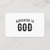 DEDICATED TO GOD COOL  BLACK TEKST VISITEKAARTJE (Achterkant)
