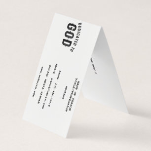 DEDICATED TO GOD COOL BLACK TEKST VISITEKAARTJES