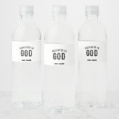 DEDICATED TO GOD COOL BLACK TEKST WATERFLES ETIKET (Flessen)