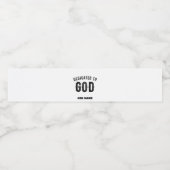 DEDICATED TO GOD COOL BLACK TEKST WATERFLES ETIKET (Enkel label)