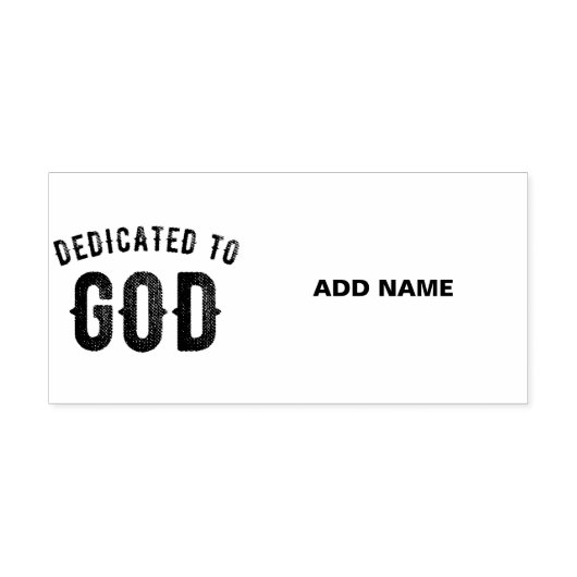 DEDICATED TO GOD COOL BLACK TEKST ZELFINKTENDE STEMPEL (Design)