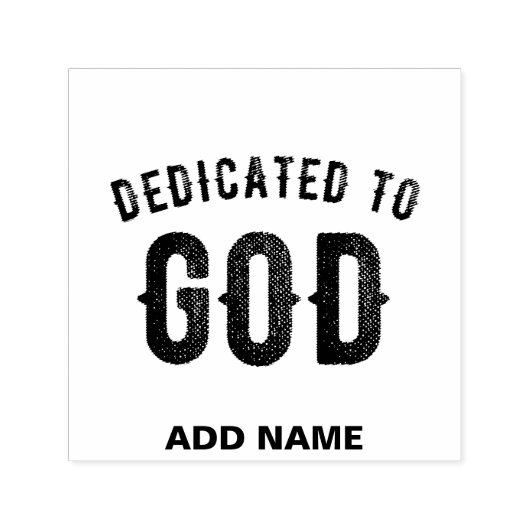 DEDICATED TO GOD COOL BLACK TEKST ZELFINKTENDE STEMPEL (Design)