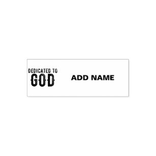 DEDICATED TO GOD COOL BLACK TEKST ZELFINKTENDE STEMPEL